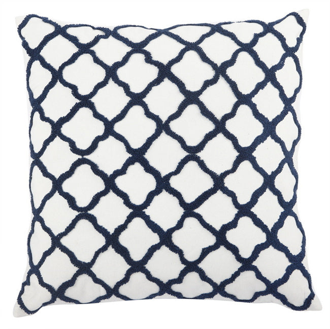 Quatrefoil Feather Cushion Moorish Embraided 50x50cm 60% feather <Free Shipping>