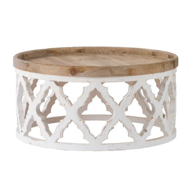 Lattice Round Shabby Chic Coffee Table <free shipping>