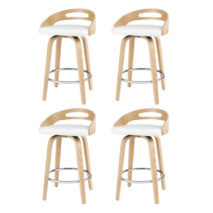 Artiss 4x Bar Stools Swivel Dining Chairs Low Back Counter Seat PU Cushion