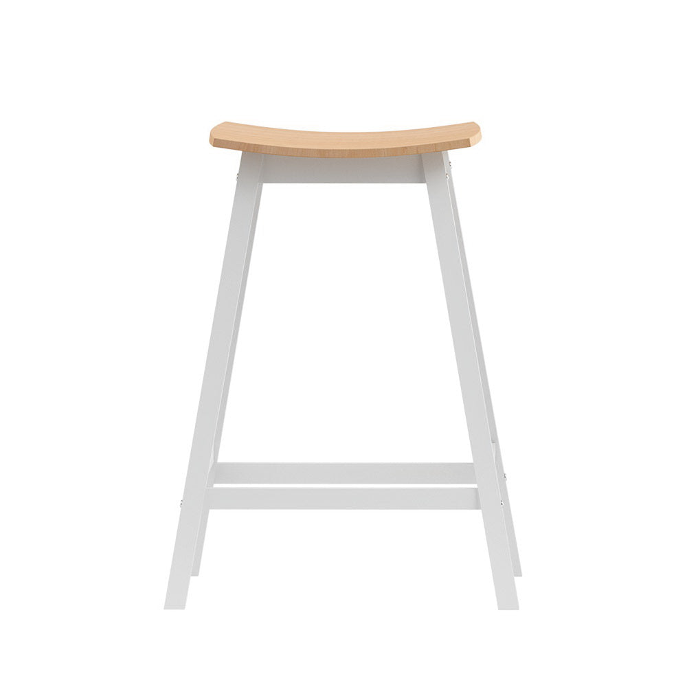 Coastal Charm 2x Bar Stools Wooden Chairs Oak