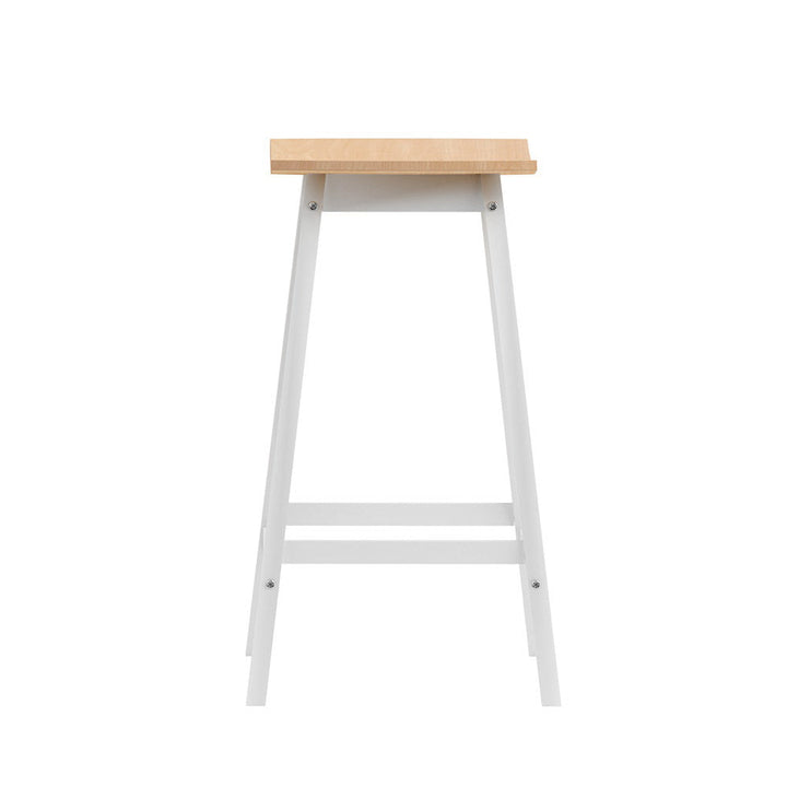 Coastal Charm 2x Bar Stools Wooden Chairs Oak