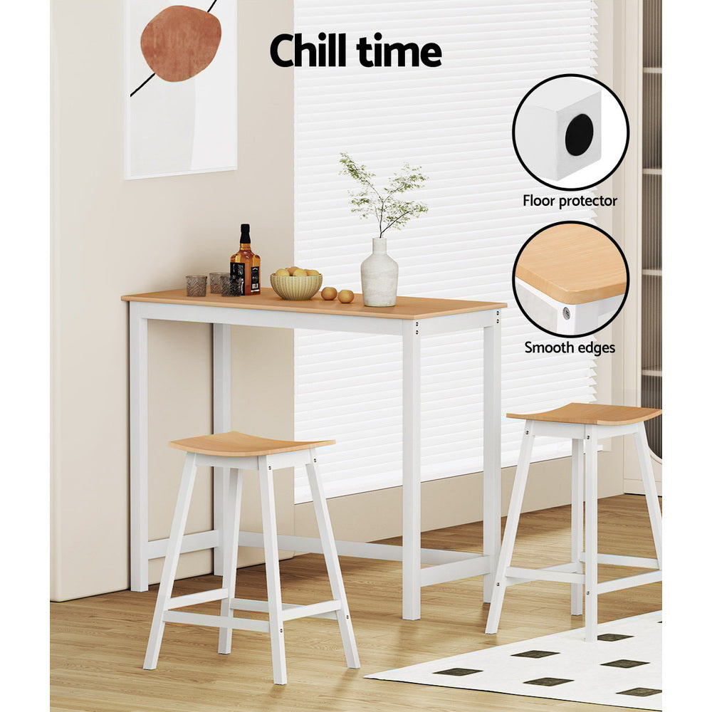 Coastal Charm 2x Bar Stools Wooden Chairs Oak
