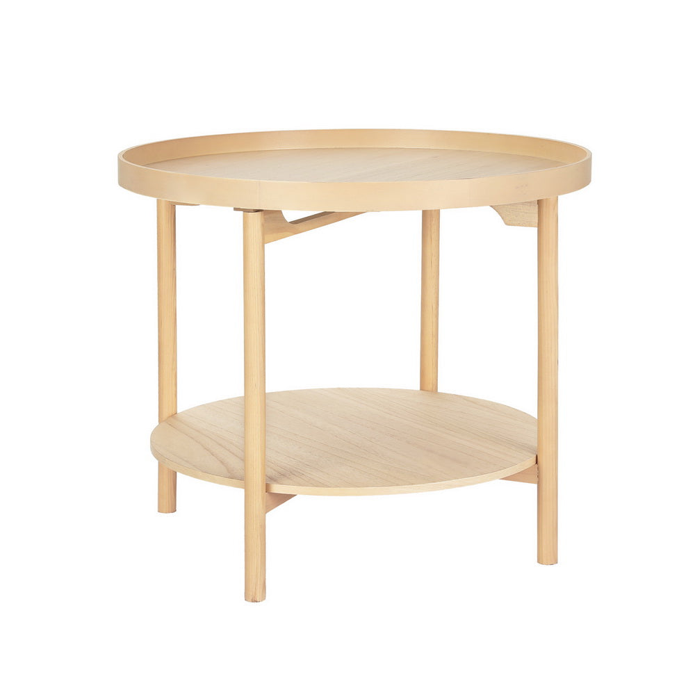 Coastal Charm - Artiss Coffee Table Side Table Round 70CM