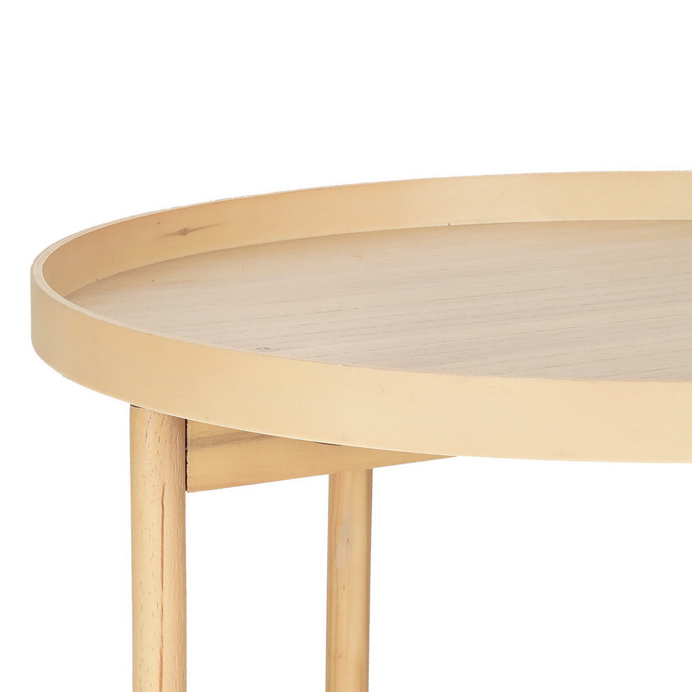 Coastal Charm - Artiss Coffee Table Side Table Round 70CM