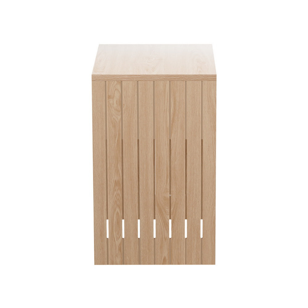 Coastal Charm - Artiss Coffee Table Storage Shelf Fluted Side Pine