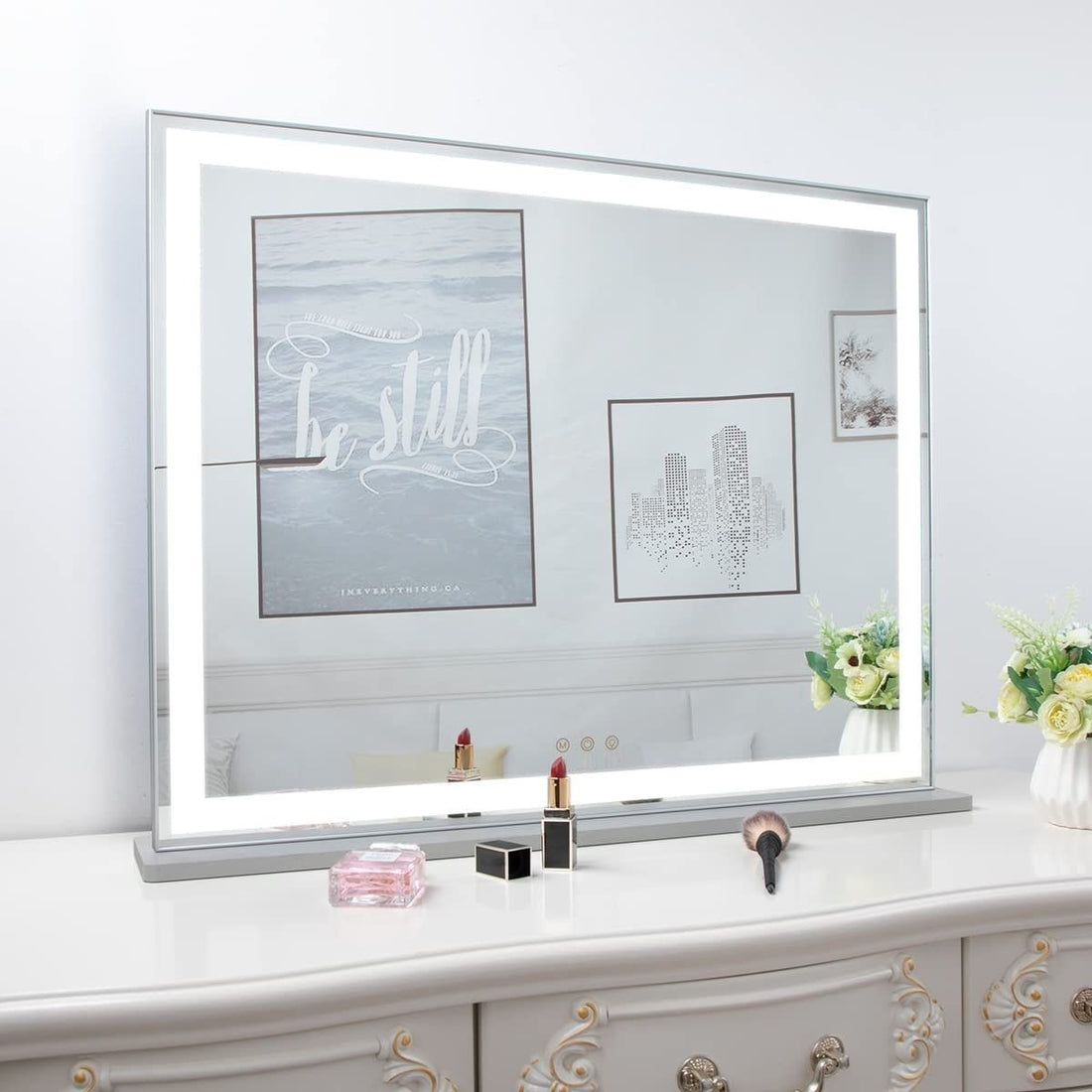 Hollywood LED Makeup Mirror with Smart Touch Control and 3 Colors Dimmable Light