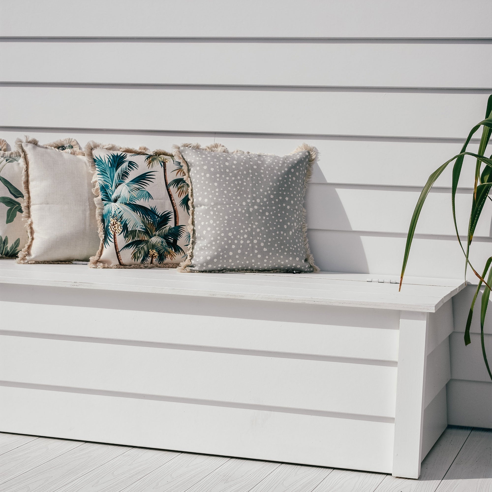 Cushion Cover-Coastal Fringe-Del Coco-45cm x 45cm