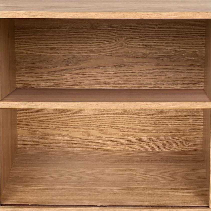 Coastal Charm - Natural Wood Ribbed Sideboard Cabinet