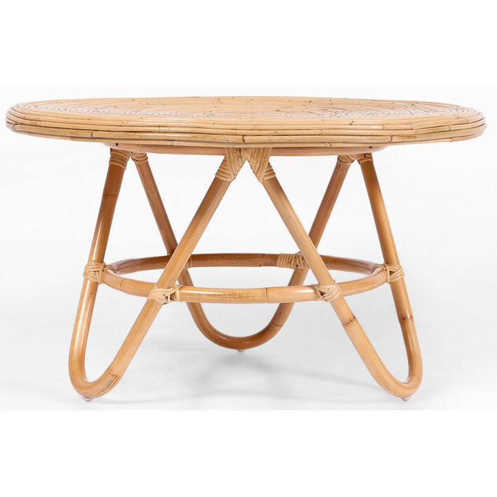 Coastal Charm - Crocus Rattan Round Coffee Table 80cm - Natural
