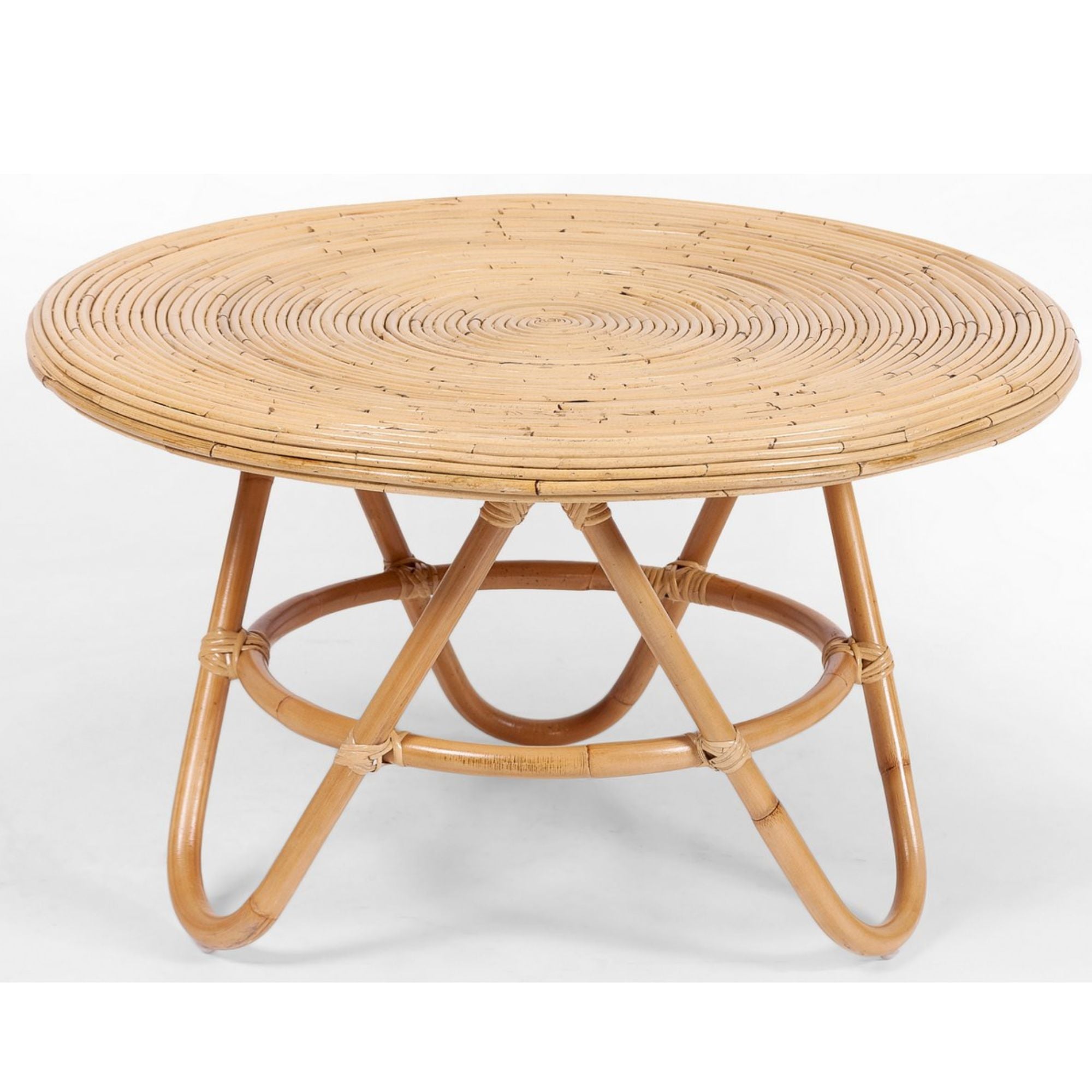 Coastal Charm - Crocus Rattan Round Coffee Table 80cm - Natural